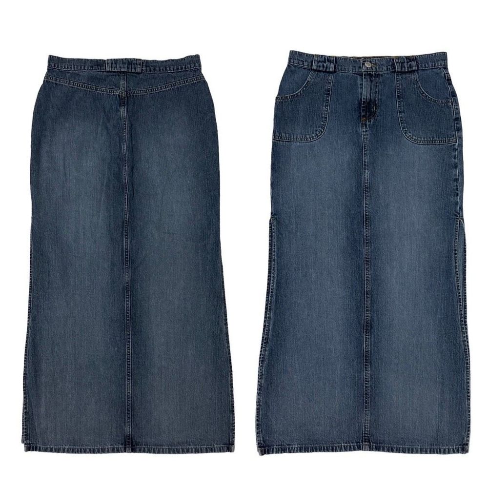 Vintage Paris Blues Midi Maxi Denim Jean Skirt 90s Y2K sz 5 Junior
